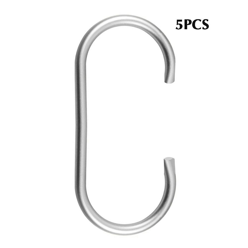 5pcs Aluminium Alloy Clasp Holder Hooks Multifunction Clothes Bag Hanger  Closet Organizer