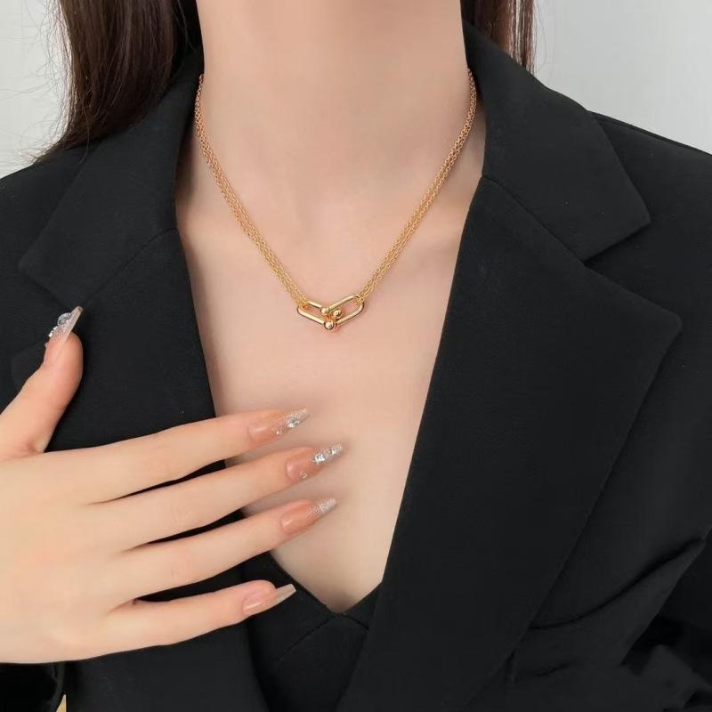 U-Shaped Handmade Necklace Horseshoe Choker Accessories For Women Jewelry Gift