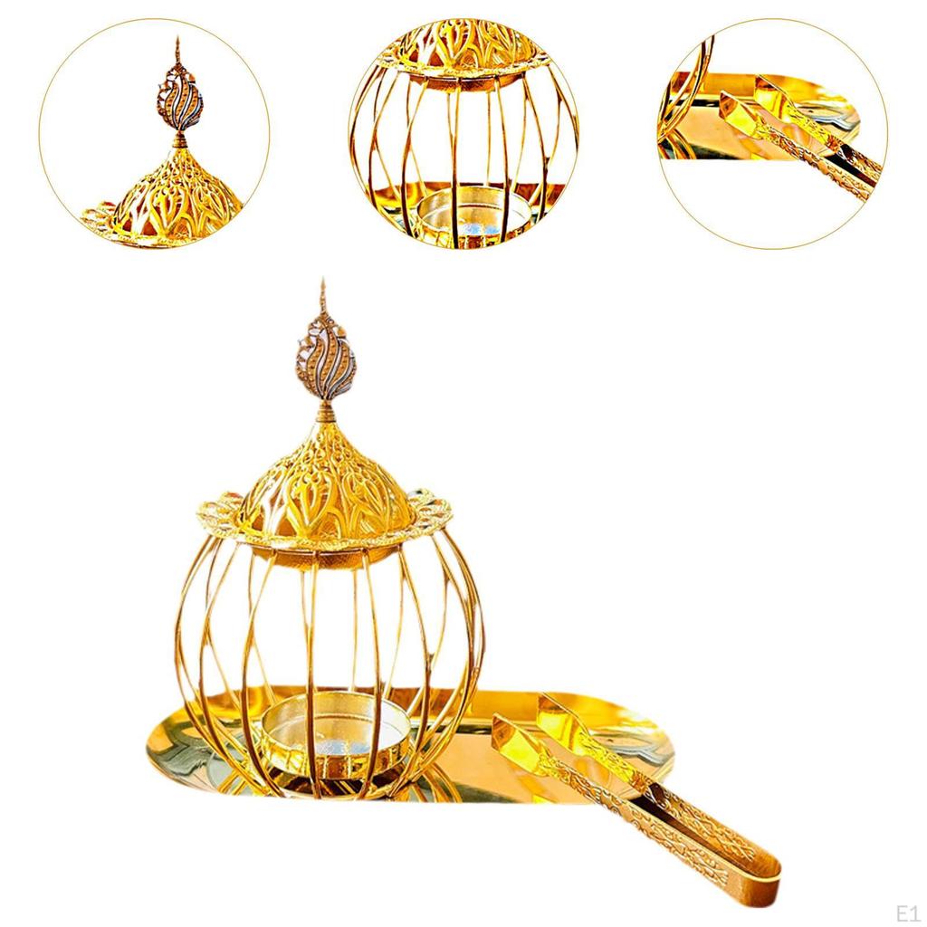 Metal Incense Burner,Golden Tower Holder,Tabletop Ornament,Decoration Candle Holder