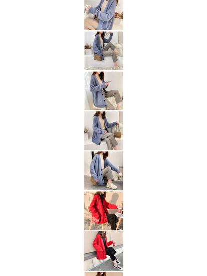 Women's Korean-Style Loose Knitted Cardigan - Early Spring Plus Size, Celebrity-Inspired
