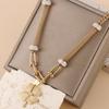 Elegant Titanium Steel Heart Pendant Necklace - Niche Ins Style, Light Luxury Stainless Steel Design