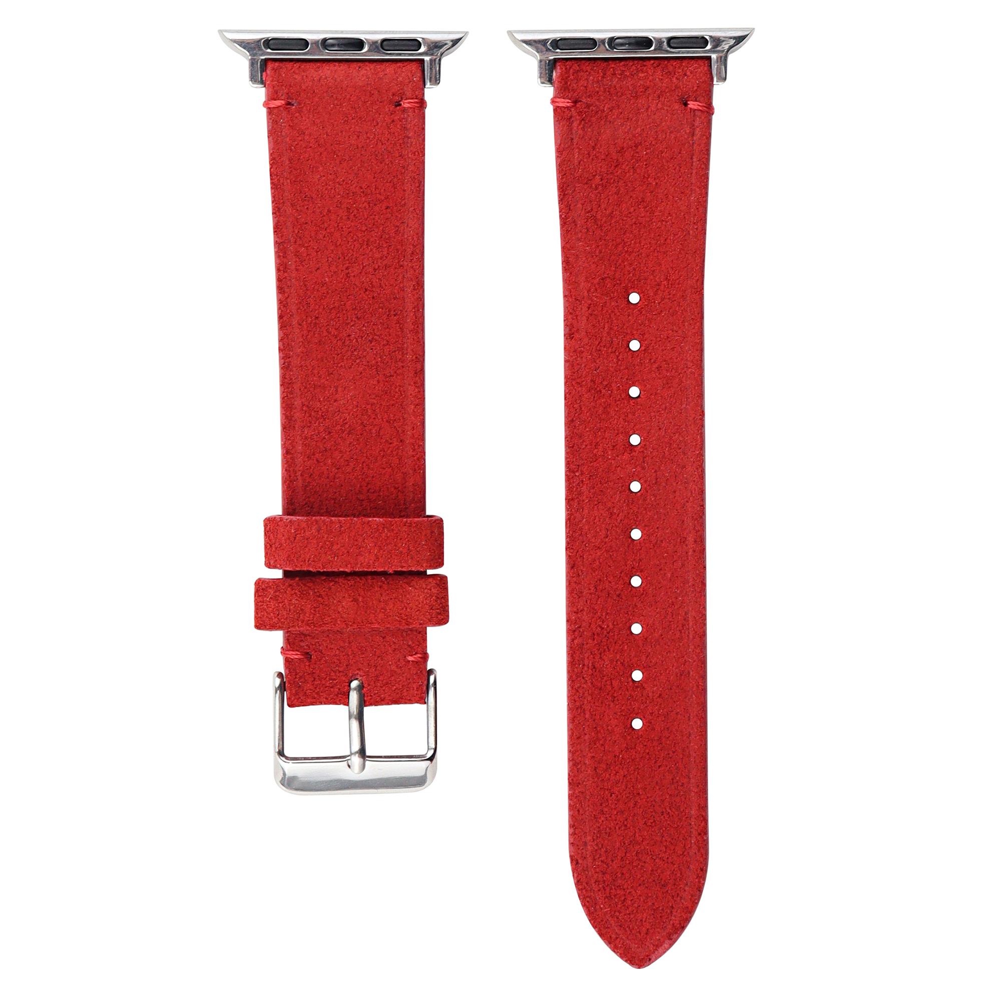 

Watch Strap for Apple Watch Series 10 42mm/9 8 7 41mm/SE (2023) SE (2022) SE 6 5 4 40mm/3 2 1 38mm Leather Watch Band Red