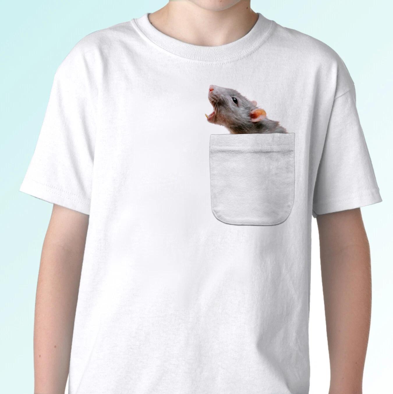 

Rat pocket no3 print white kids boys T-Shirt animal tee top design gift all sizes 160