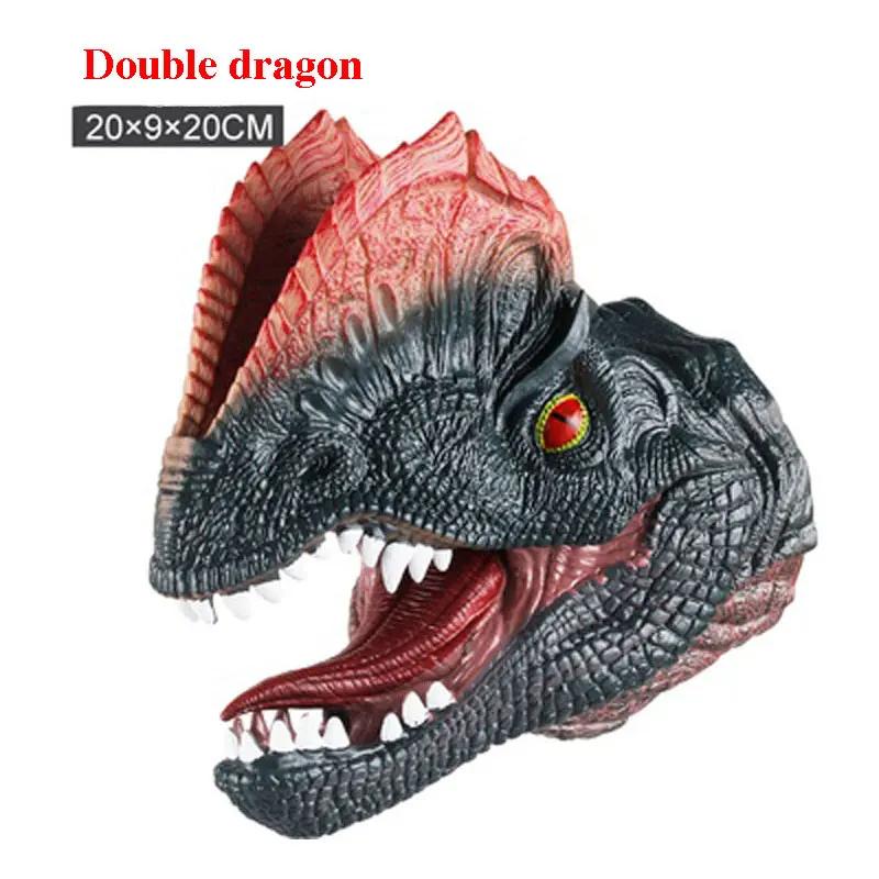 Soft Vinyl Rubber Animal Head Hand Puppet Figure Toys Gloves Model Gift Dinosaur Hand Puppet Toys For Halloween dress up
