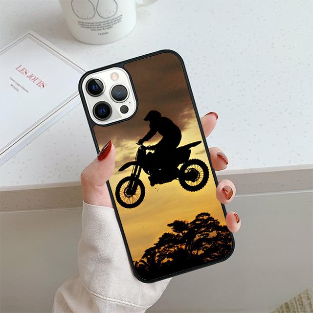 Moto Cross Motorcycle Sports Phone Case For iPhone 17 Air 13 12 Cover For Apple 14 15 16 Pro Max Plus