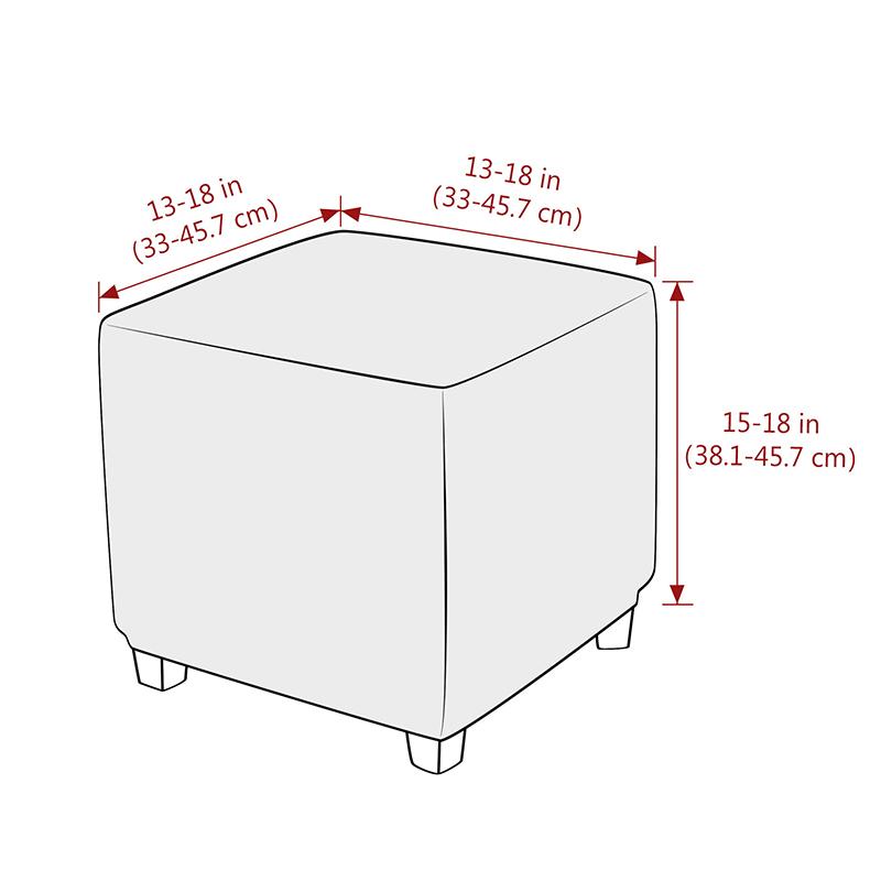 1 buc Husă elastică durabilă pentru otoman, moale, pătrată, cu elastic, rezistentă la șifonare, din catifea, ușor de instalat, lavabilă