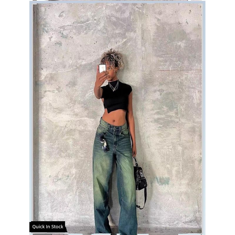 Jaded London Worn Looking Washed-out Denim Pants