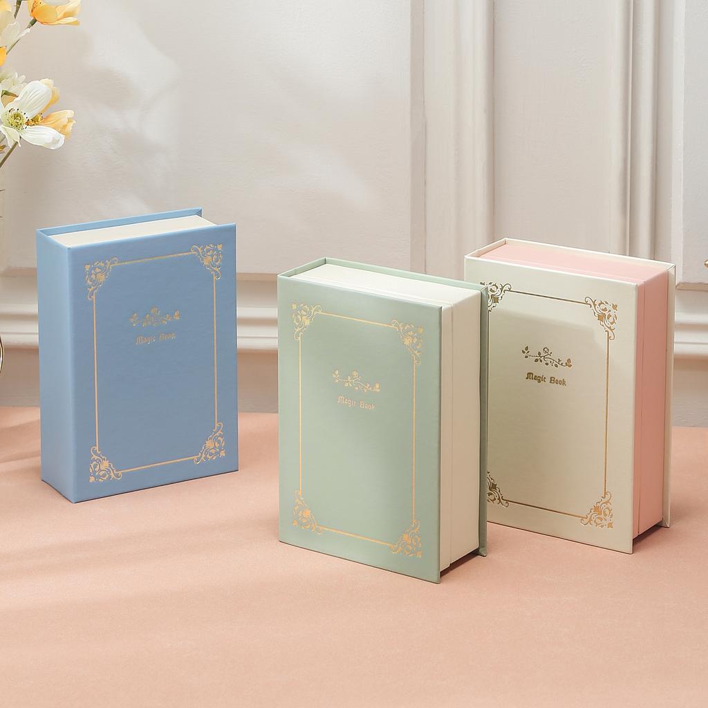 Magnetic Book-Shaped Jewelry Box Flip-Top Organizer with Velvet Lining Earrings Necklaces Rings Elegant Storage Case for Women