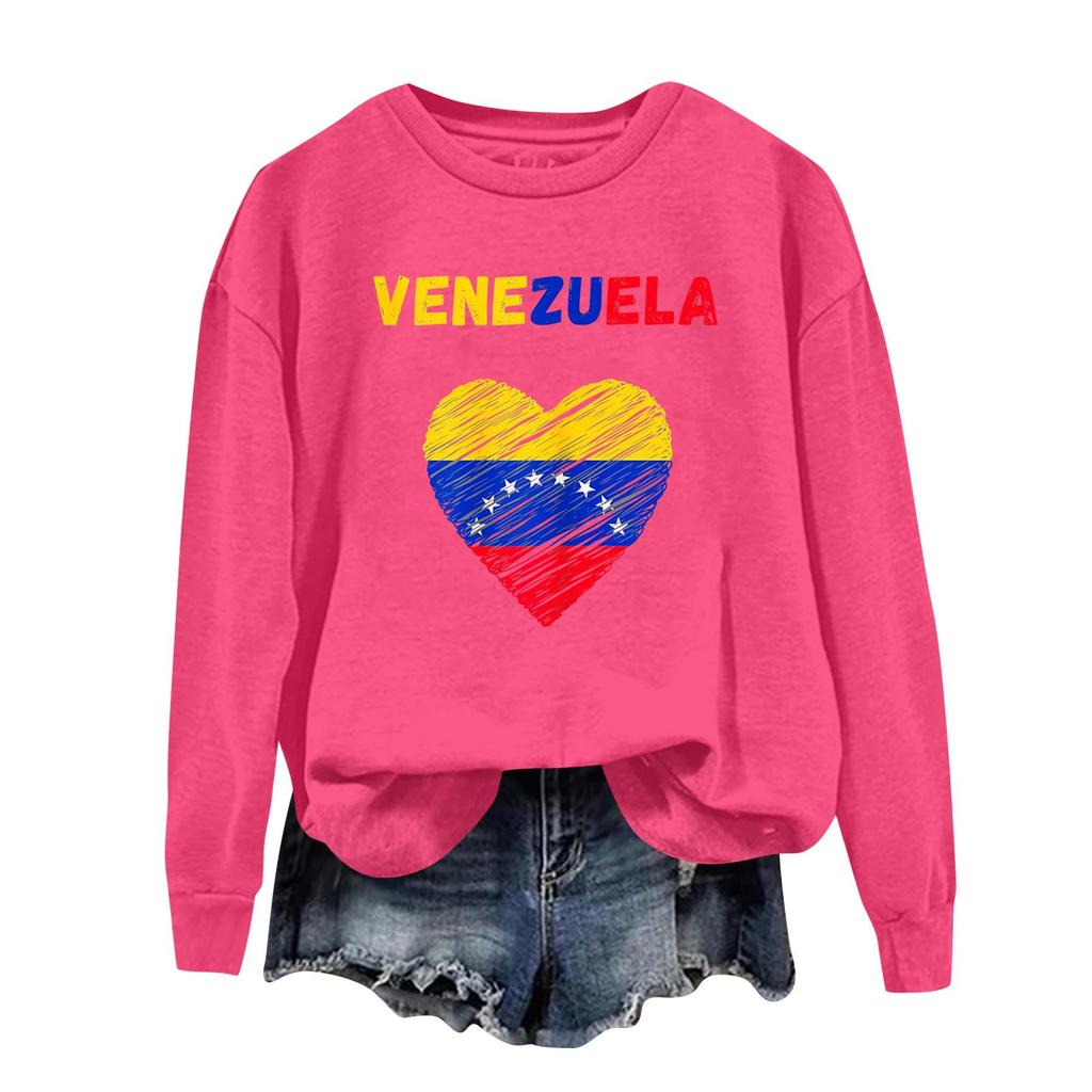 Damen bedruckter lässiger Sport-Kapuzenpullover mit langen Ärmeln und rundem Ausschnitt