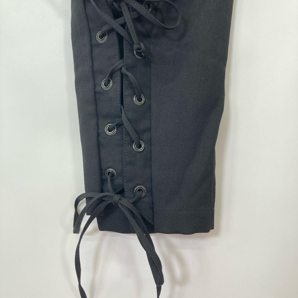 Yohji Yamamoto POUR HOMME 19AW Black Front Lace-Up Pants Bottoms 2 blackUsed