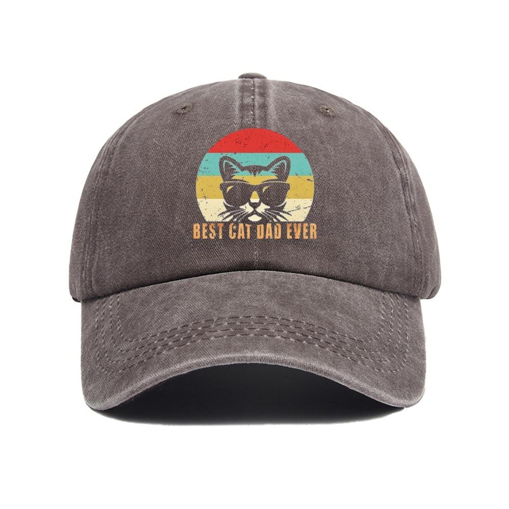 Wolf Head Printing Baseball Cap Washed Cotton Outdoor Adjustable Dad Hat Unisex