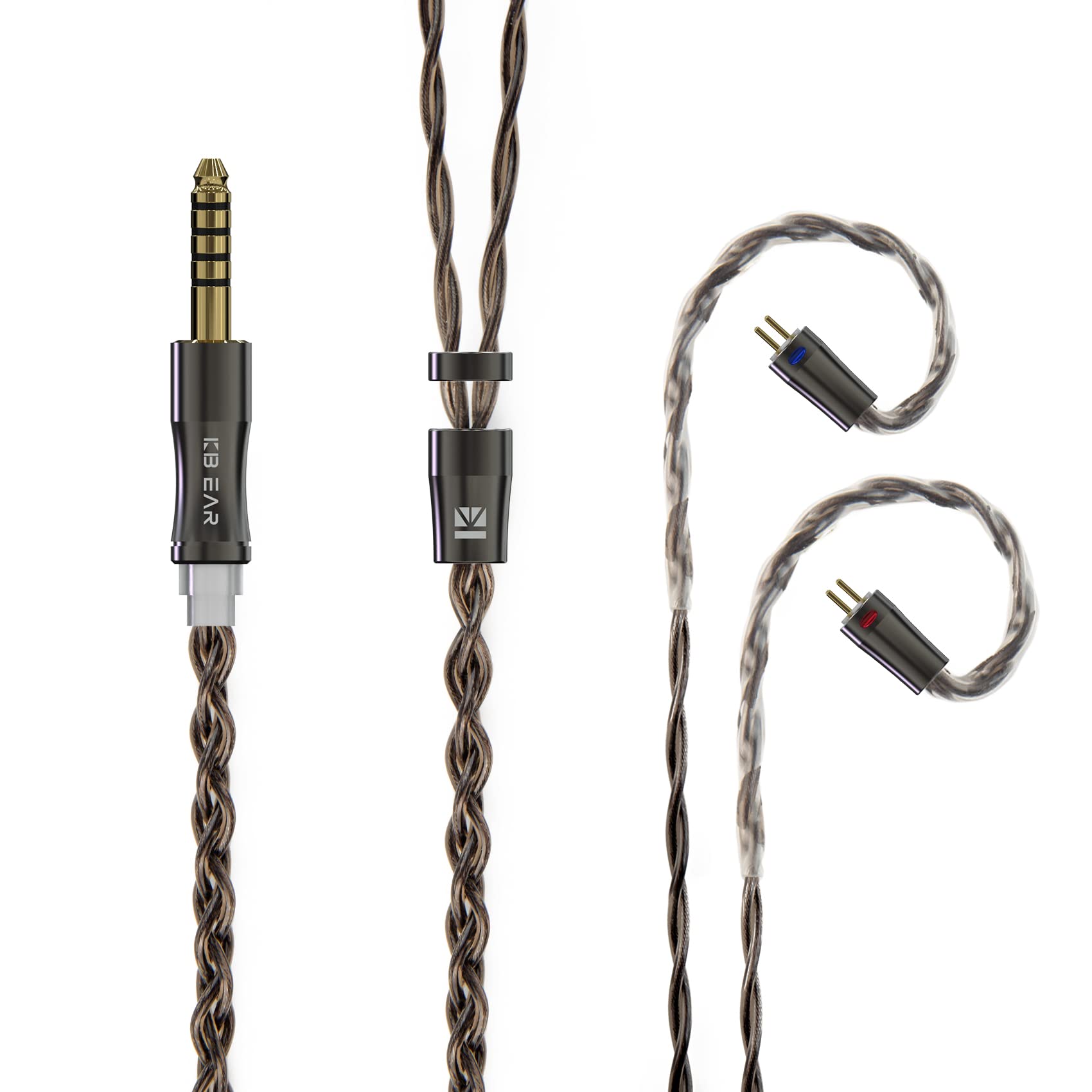 

2pin cable 6N graphene copper silver alloy mix earphone upgrade cable Earphone replacement cable Compatible with ie100pro clear [KBEAR Hazy] 4.4mm