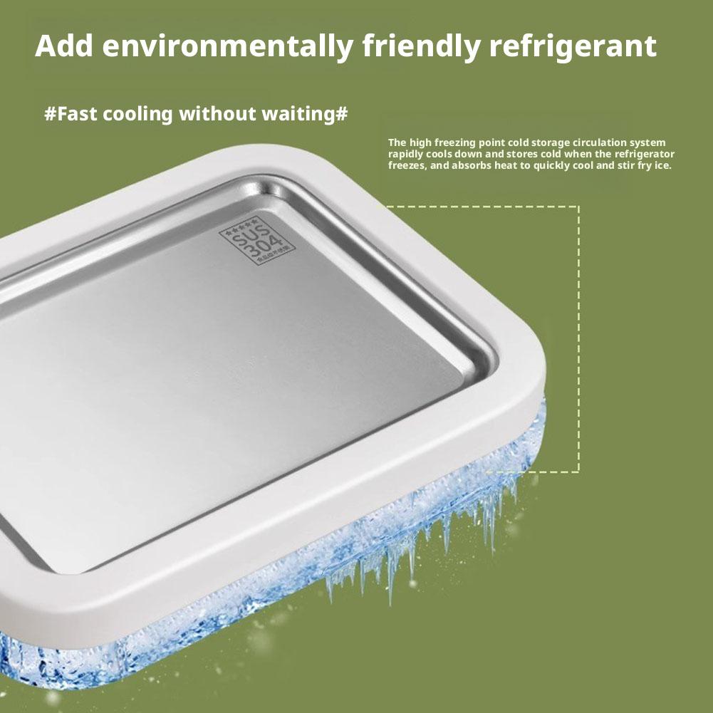 3-Piece Set Summer Home Use DIY Stir Fry Ice Tray for Children 304 Stainless Steel Yogurt Maker No Need To Plug In