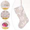 Snowflake Crafted Beautifully Christmas Stockings Made From Soft Plush Material Red Gray