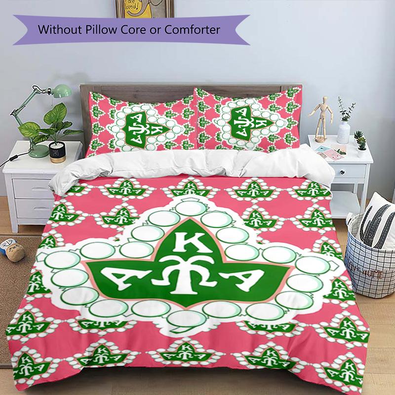 3pcs AKA Logo1 Pattern Bedding Set Duvet Cover Set Includes Duvet Cover &pillowcases, Perfect All Season Bedroom Decoration & Gift