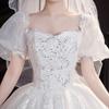 2026 Simple Princess-Style Floor-Length Maternity Wedding Dress for Petite Brides