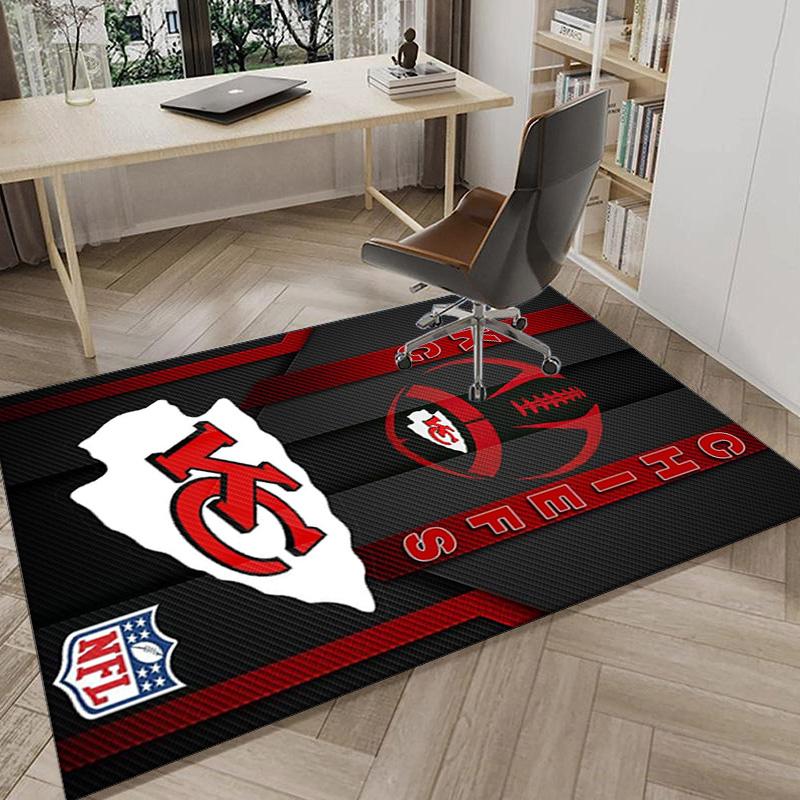 Kansas City Chiefs Football Area Rug for Office, Chair Rug, Decorative Carpet Livingroom Mat, Large Size Fan gifts Christmas gifts