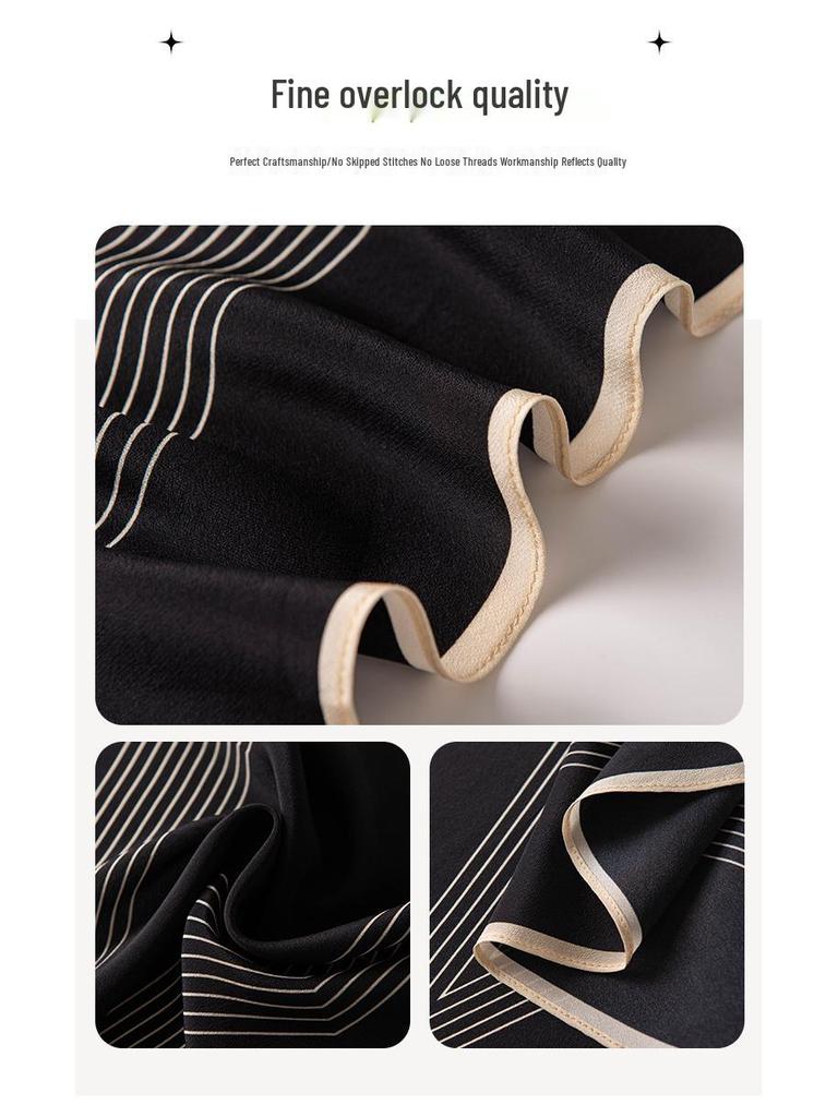 Autumn Women's 100% Mulberry Silk Crepe Double-Sided Scarf – Light Luxury Shawl & Sunscreen Snood