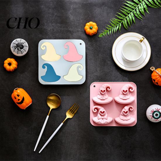 Wiederverwendbare Küchenform Kürbis Silikon Backen 3D Kuchenformen Halloween Thema Flexibler Cupcake-Blech Heißschokolade Seife Kerzenherstellung Form Backzubehör