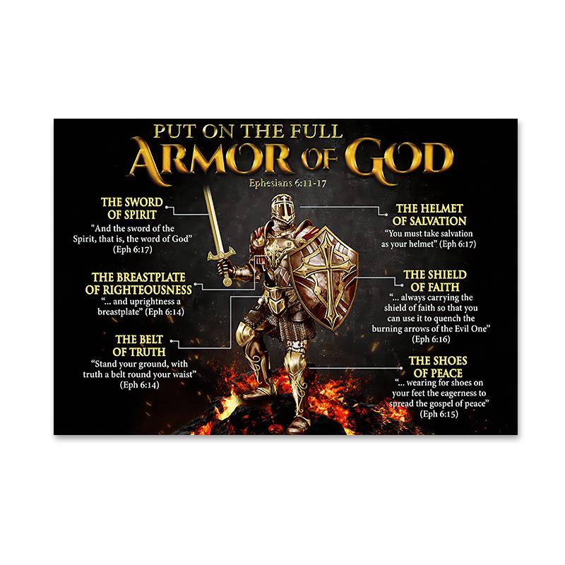 

Наденьте полную броню Бога, плакаты и принты, воин Божий, религиозная картина Иисуса, христианина, холст, настенное искусство для домашнего декора 60x90cm No Framed