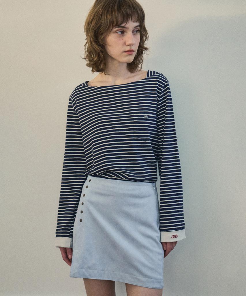 Aueonoseuteljia Suede Rivet Skirt_Ash Blue(Oc25-Sk03)