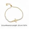 Light Luxury Cross Bracelet Adjustable Elegant Fine Bangle Girl Gift Zircon Paved Bracelet  Gift