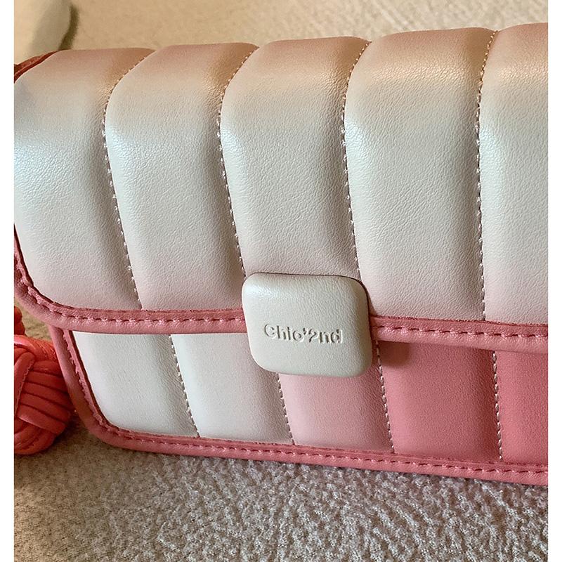 Sommer Koreanische Farbverlauf Mini Quadratische Tasche Niedlich Rosa Lässig Schulter Umhängetasche Mädchen Einfache Allround Handtasche Achseltasche