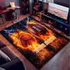 1PC Custom Name Sports Icons" Theme Floor Mat Ideal for Living Room, Game Rooms, Office, Bedroom,Floor Mat Playful Design