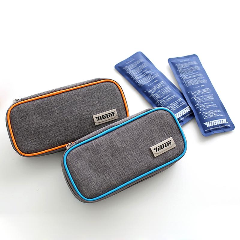 Portable Insulin Cooler Bag with 2 Ice Bags Outdoor Travel Waterproof Aluminum Foil Insulated Diabetic Insulin Cooler Case Box