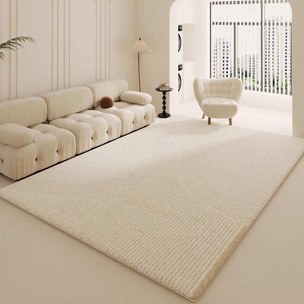 2024 Modern Cream Long-Haired Bedside and Living Room Carpet