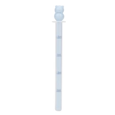 Distributore portatile di medicinali per neonati, con siringa per liquidi e contagocce, con calibrazione (blu)