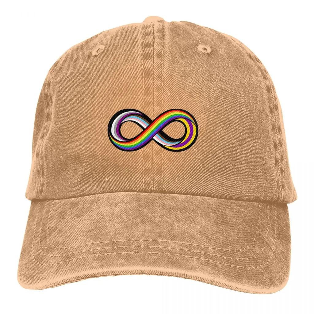 Washed Mens Baseball Cap Infinite Pride Trucker Snapback Caps Dad Hat LGBT Golf Hats