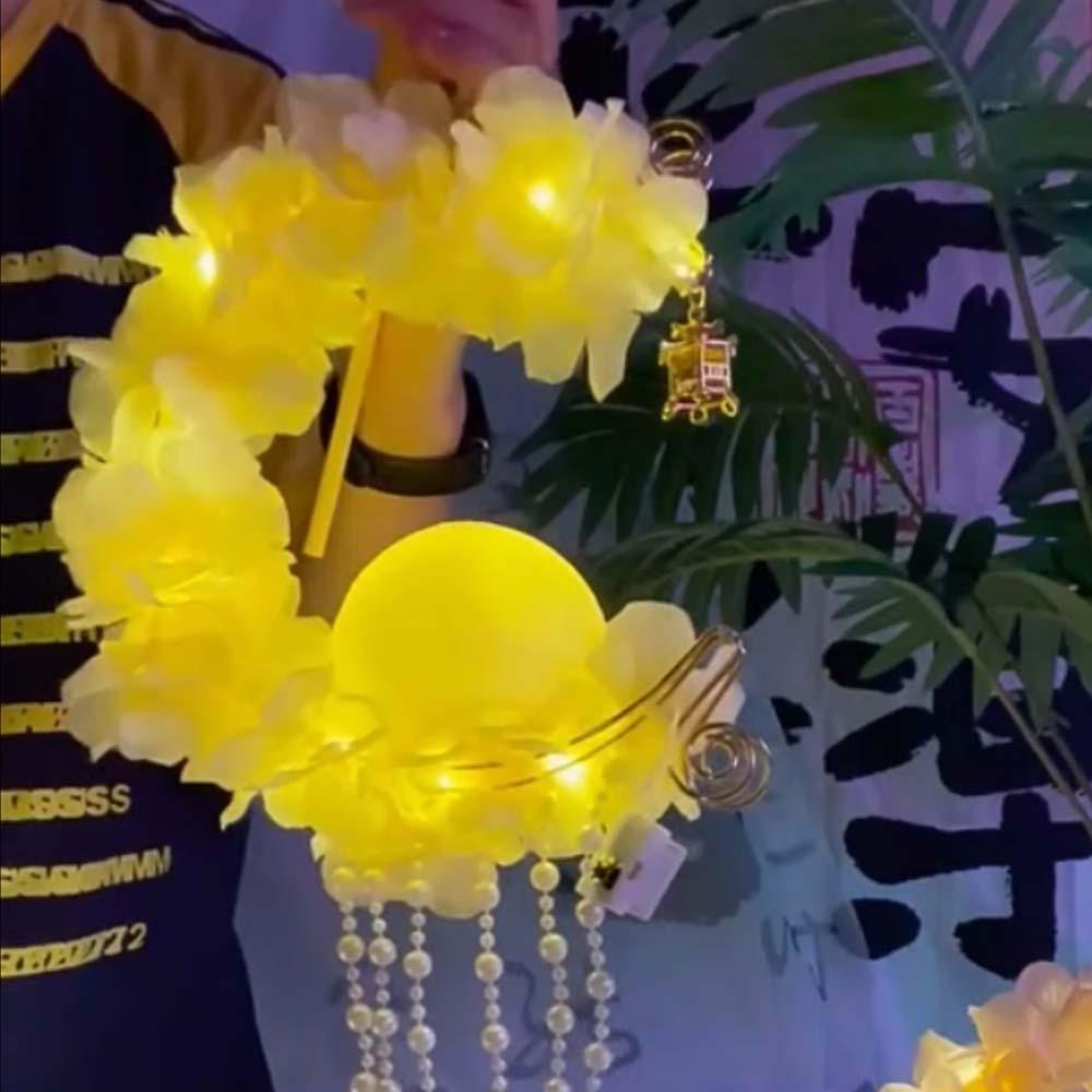 Moon Lotus Flower Lanterns Chinese Style Bunny Handmade Lamp  Kindergarten