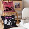 Alternative Rock Band Hole Pillow Covers Cartoon Sofa Decorative Home Double-Sided Printing Short Plush Cute Cushion Cover