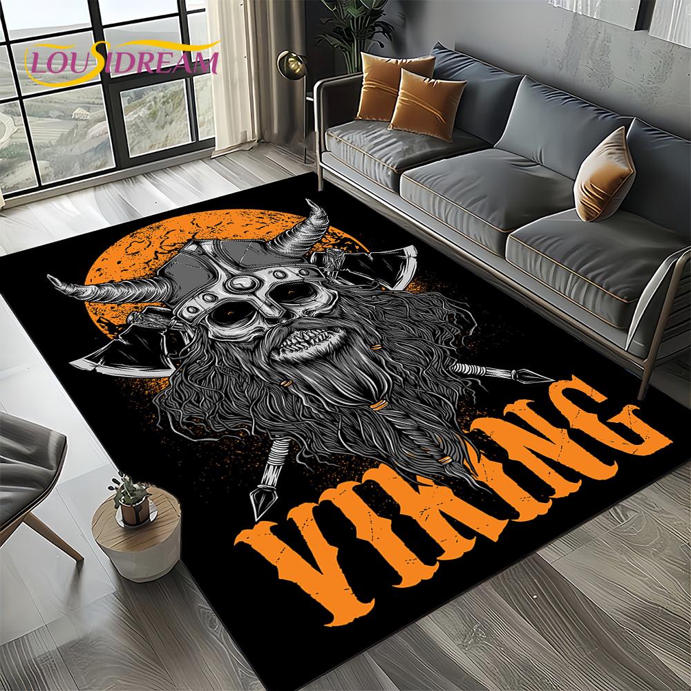 Odin Viking Symbol Valknut Nordic Valhalla Carpet Rug for Living Room Bedroom Home Sofa Decoration,Area Rug Non-slip Floor Mat