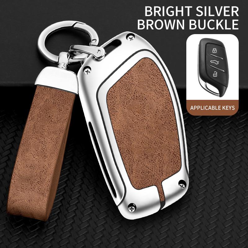 Zinc Alloy Leather Car Key Case Cover Fob Protector Shell For Mg Zs Ev Mg6 Ezs Hs Ehs For Roewe Rx5 I6 I5 Rx3 Rx8 Erx5