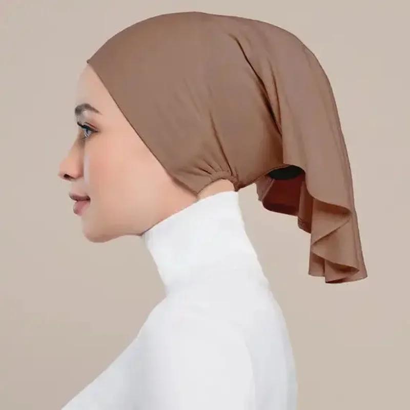 Soft Under Cap Inner Hijab Stretchy Muslim Women Underscarf Bonnet Islam Turban Tube Bone Bonnet Ninja Head Cover Headscarf Hat