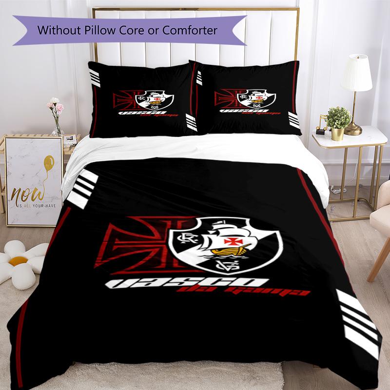 Vasco Football Club Printed Pattern Duvet Cover Set – Includes 1 Duvet Cover and 2 Matching Pillowcases Bedroom Decor Christmas Gifts