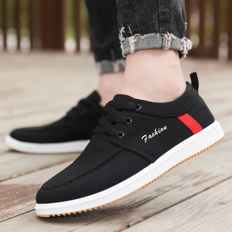 Men s cloth shoes outdoor wear-resistant low-top lightweight student men s shoes soft sole 45