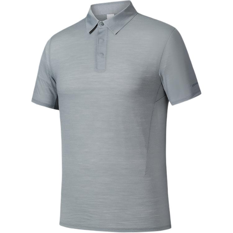 

Anta Casual Solid Color Simple Comfortable Short Sleeve Polo Shirt Men tops Monet-Gray 152520104-5 L
