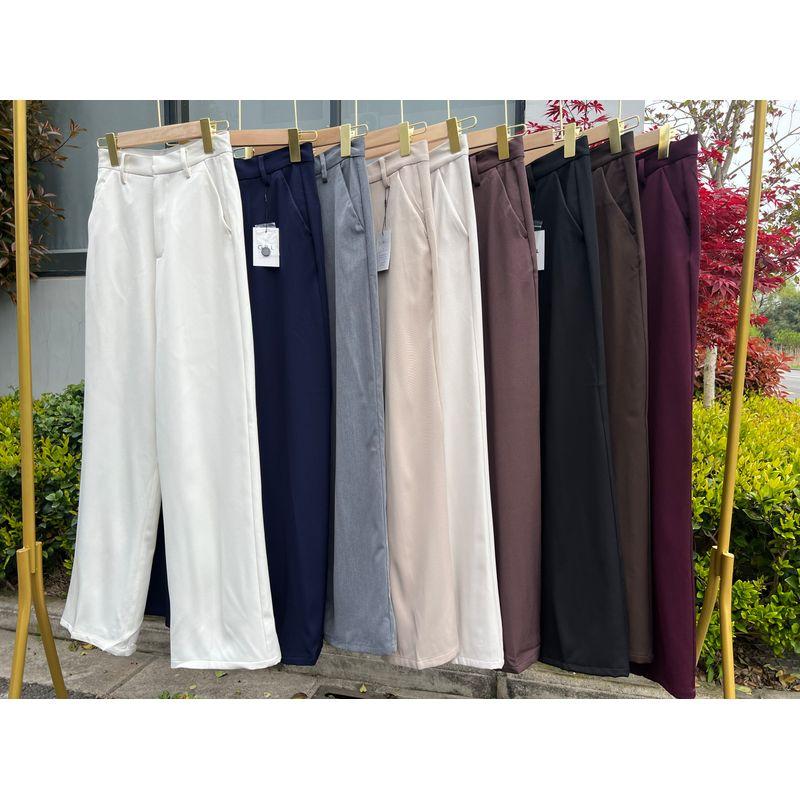 

Japanese Single Suit Pants! Drape High! Minimalist Fashion All-Match Casual Pants Loose Plaid Slim Looking Good Wear Women s Trousers C4 Red Brown XS