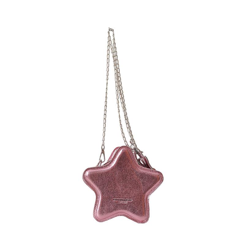 Women Small Shoulder Bag Five Point Star Shape Crossbody Bag Cartoon Chain Bag For Girls