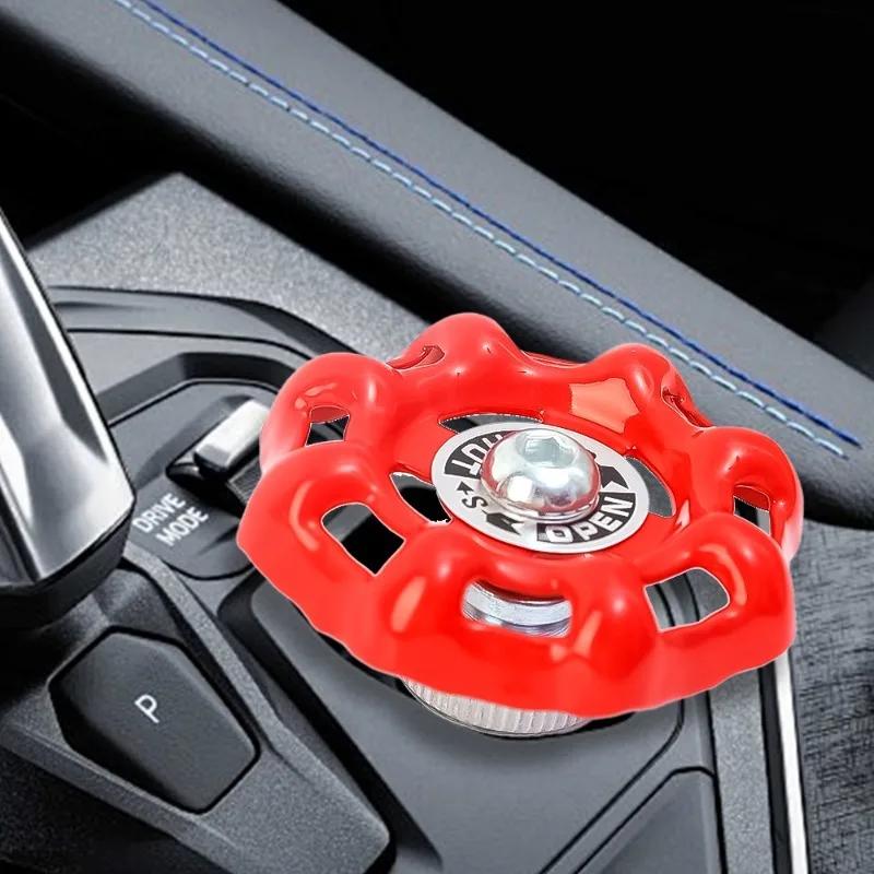 Car One Key Start Button Valve Decor Accessories Central Control Rotation One Click Start Button Industrial Valve Decoration
