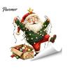 Wasserdichte PVC-Fensterfolie Weihnachtsklebefolie, Nikolaus und Rentier Aufkleber, Statische Festliche Wohnkultur Glasaufkleber für Feiertagsshop Türen