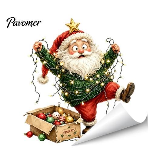 Wasserdichte PVC-Fensterfolie Weihnachtsklebefolie, Nikolaus und Rentier Aufkleber, Statische Festliche Wohnkultur Glasaufkleber für Feiertagsshop Türen