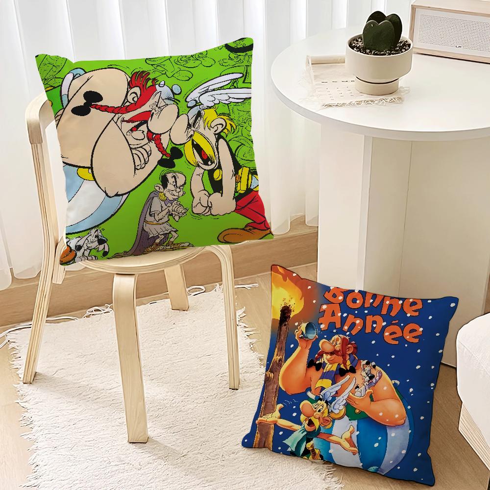 Cartoon A-Asterix And O-Obelix Adventure Comic For Bedroom Car Coffee Shop Room Soft and Living Room Sofa Decorative Pillow Case