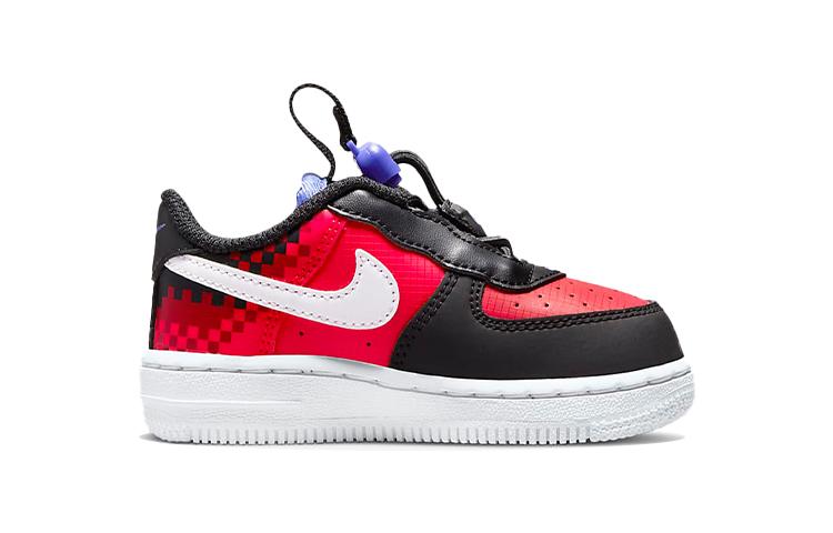 Nike Air Force 1 Toggle SE Casual Waterproof Low top Skateboard Shoes Black Red Infant And Toddler DN3323-600