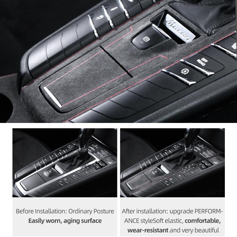 Betterhumz Für Porsche Macan 2014-2024 Aus Alcantara Mittelkonsole Schalthebel Panel Verkleidungsaufkleber Auto Innenzubehör
