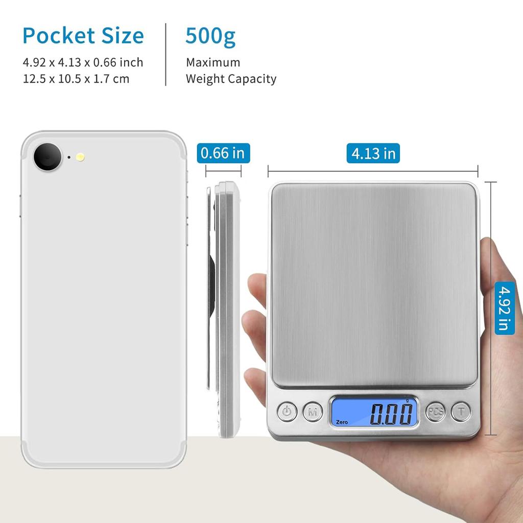 500g/0,01g Prenosná váha na šperky 3kg/0,1g Váha s digitálnym displejom Pekárska elektronická váha Osobná stolová váha Kuchynská váha na potraviny