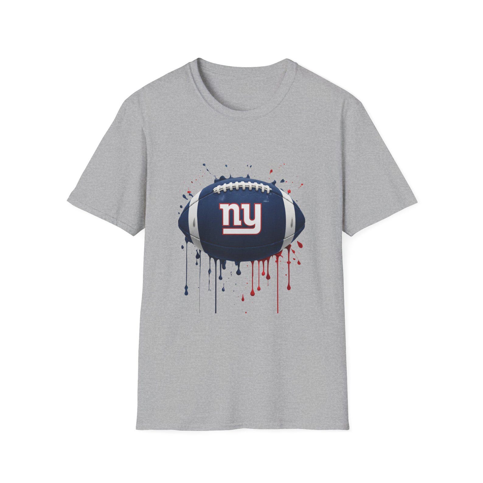 NY Football Paint Drip T-Shirt | New York Giants Inspired Football Tee 2XL